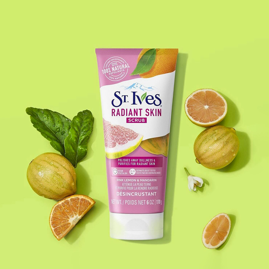 St. Ives Radiant Skin Scrub Pink Lemon & Mandarin - 170g - Image 2